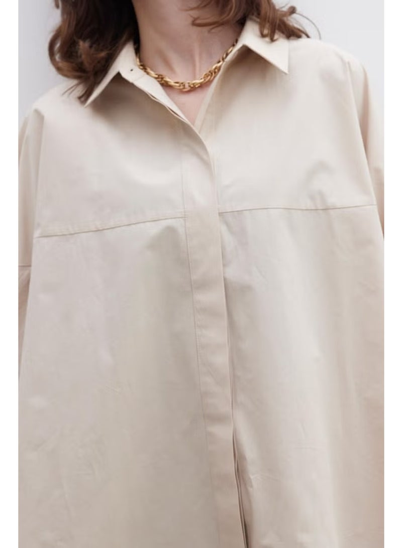 Manuka Premium Oversized Piece Shirt Camel - Image 3